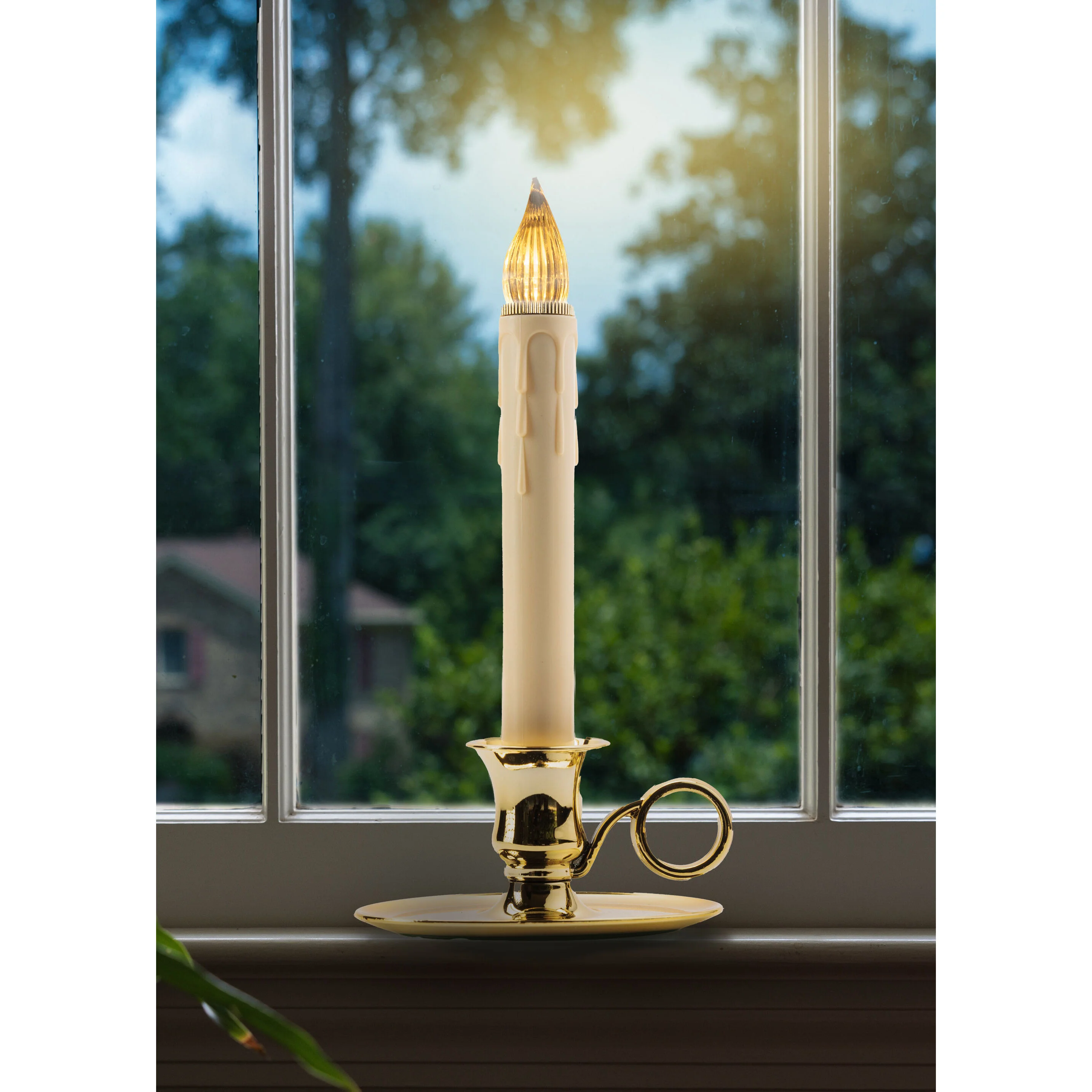 Williamsburg Brass LED Bulb Candle W/ Sensor, 9" (Set of 4) - Image 2