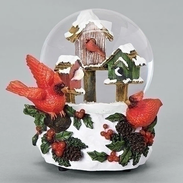 Wind-Up Musical Cardinal Waterglobe, 5.75"