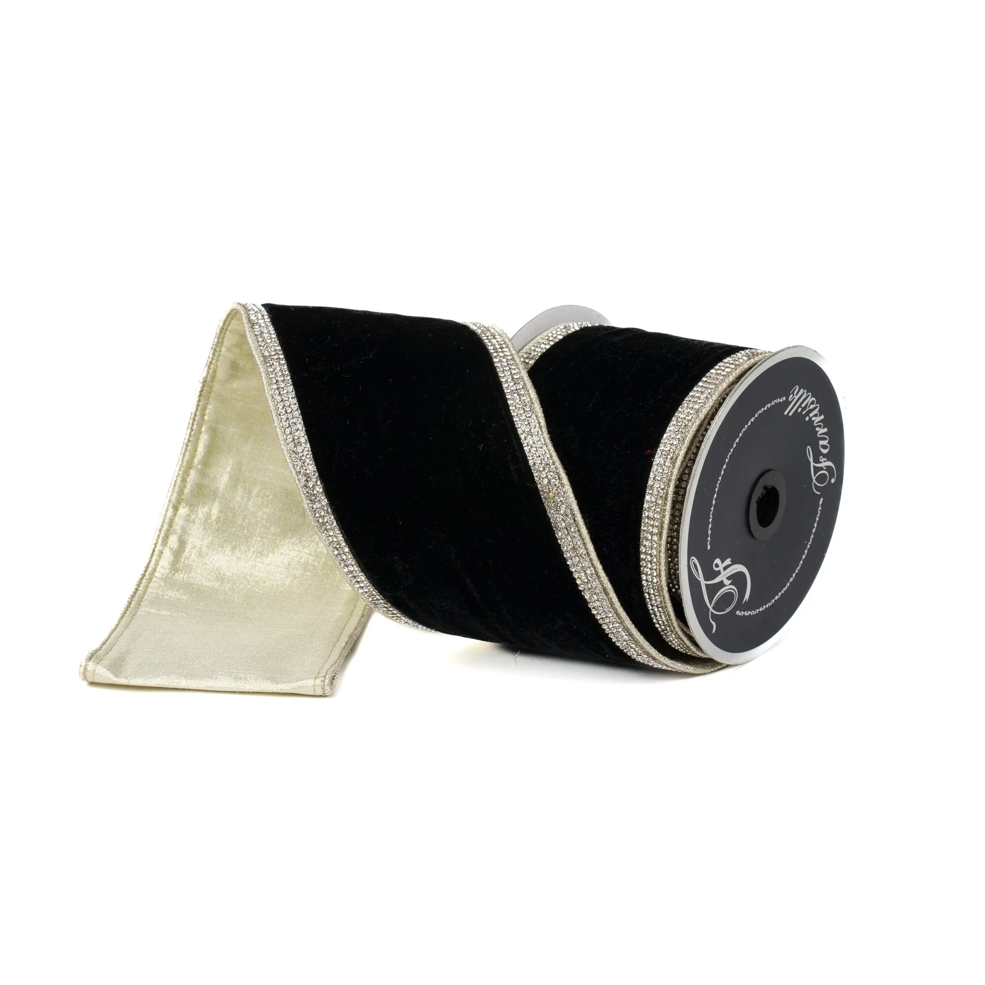 Winter Diamonds Ribbon, 4" x 5yd (Black)