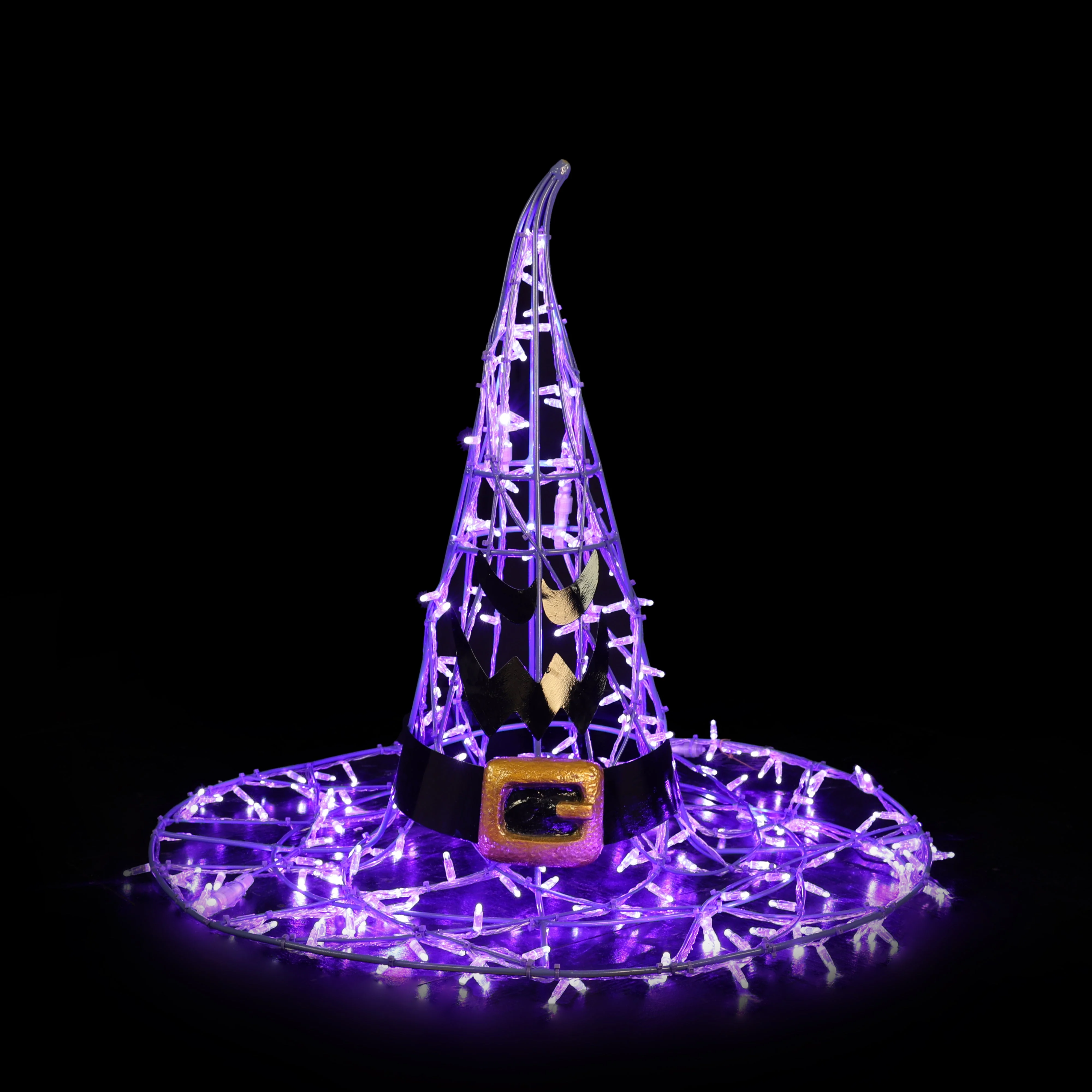 Large Witch Hat Figure, LED Lit, 38" - Image 3