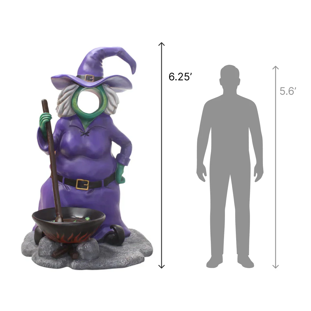Large Fiberglass Witch Photo Op, 75" - Image 2