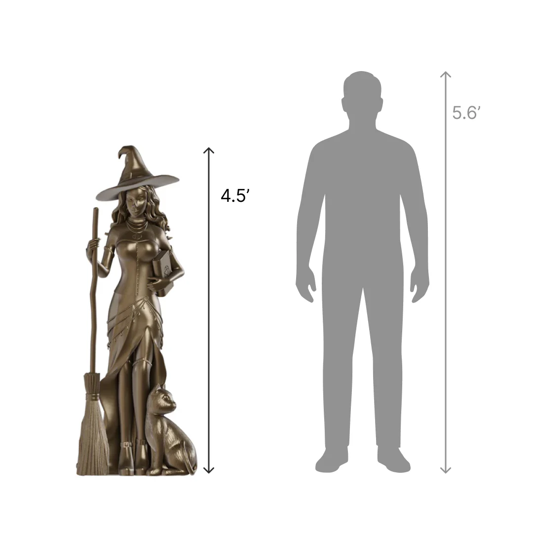 Large Fiberglass Witch Statue, 54" - Image 2