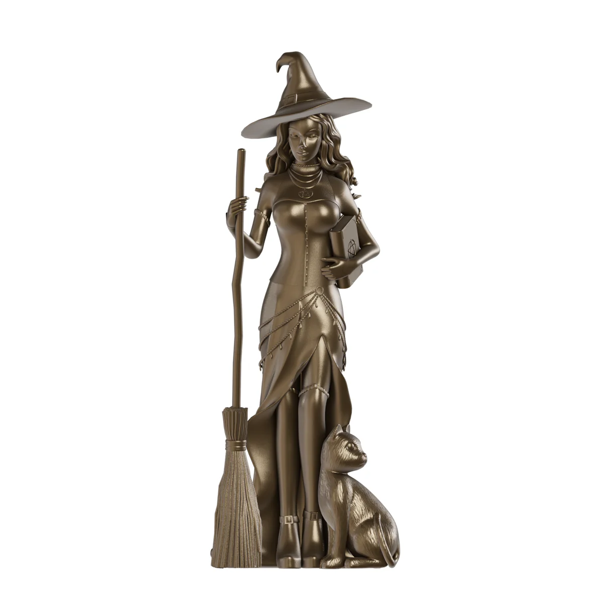 Large Fiberglass Witch Statue, 54" - Image 3