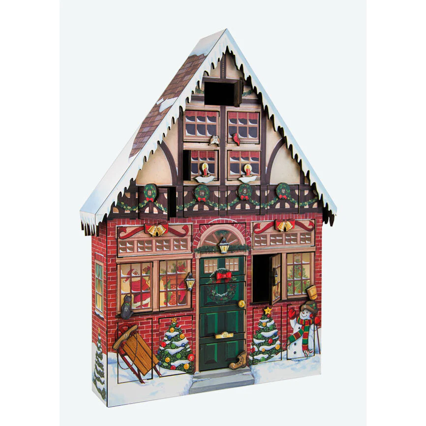 Wooden Christmas House Advent Calendar, 22 x 16" - Image 3