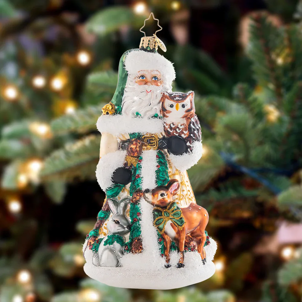 Woodland Friends Santa Ornament - Image 2