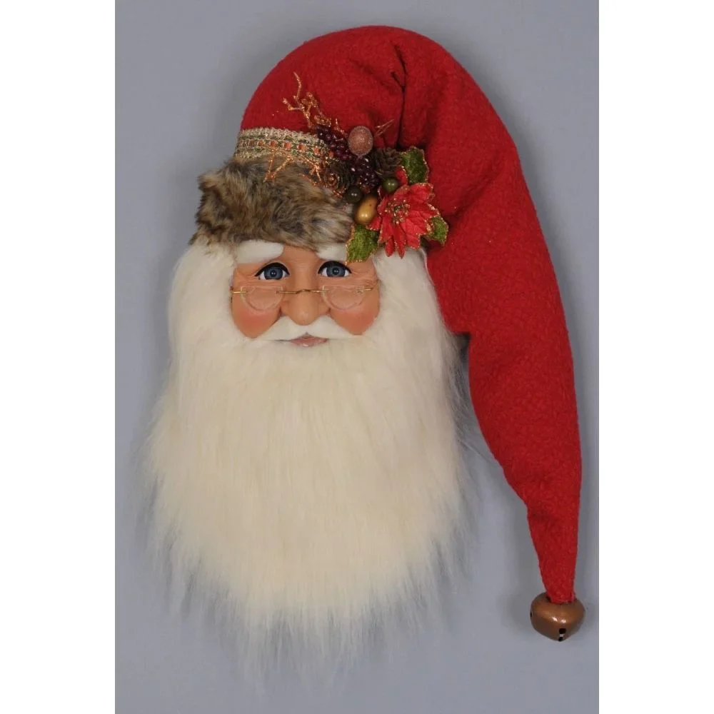 Woodland Santa Head Wall/Door Hanger Figurine, 18"