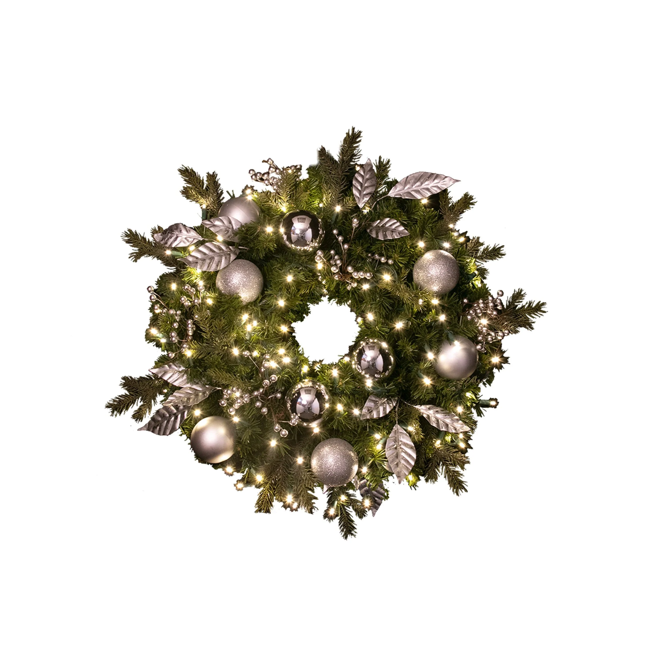 Pre-Decorated Mixed Pine Artificial Christmas Wreath, LED Lit (Warm White), 2ft to 5ft - Image 9