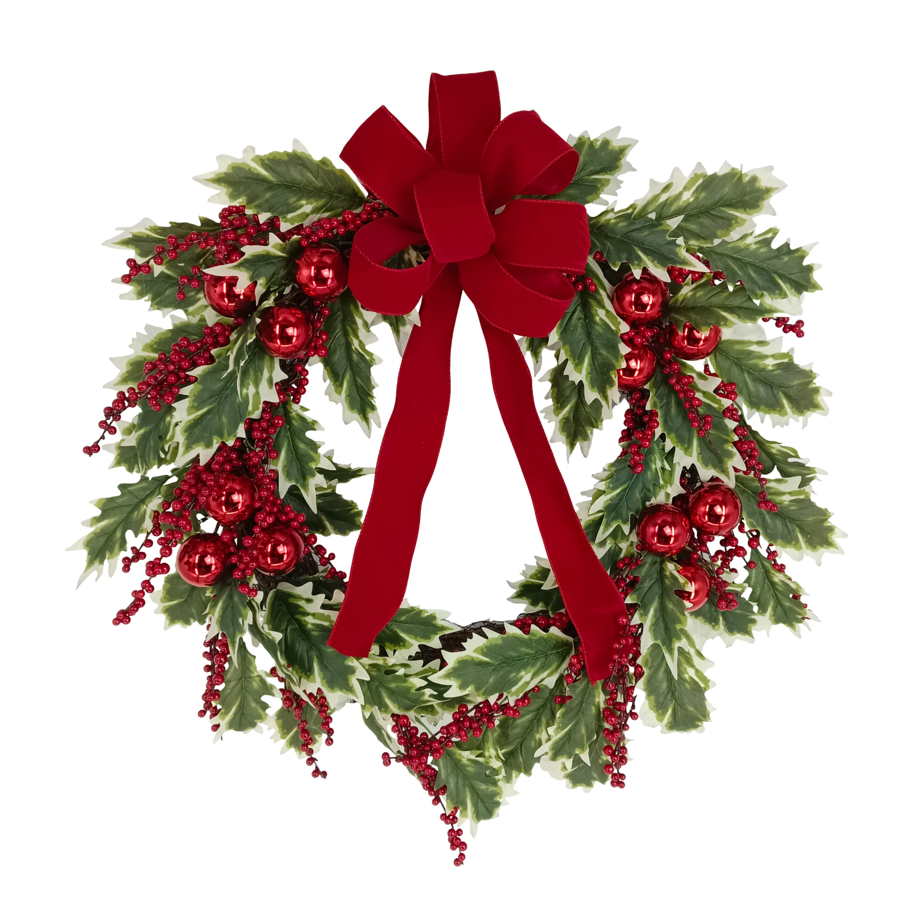 Ruby Ribbon Wreath, 30"