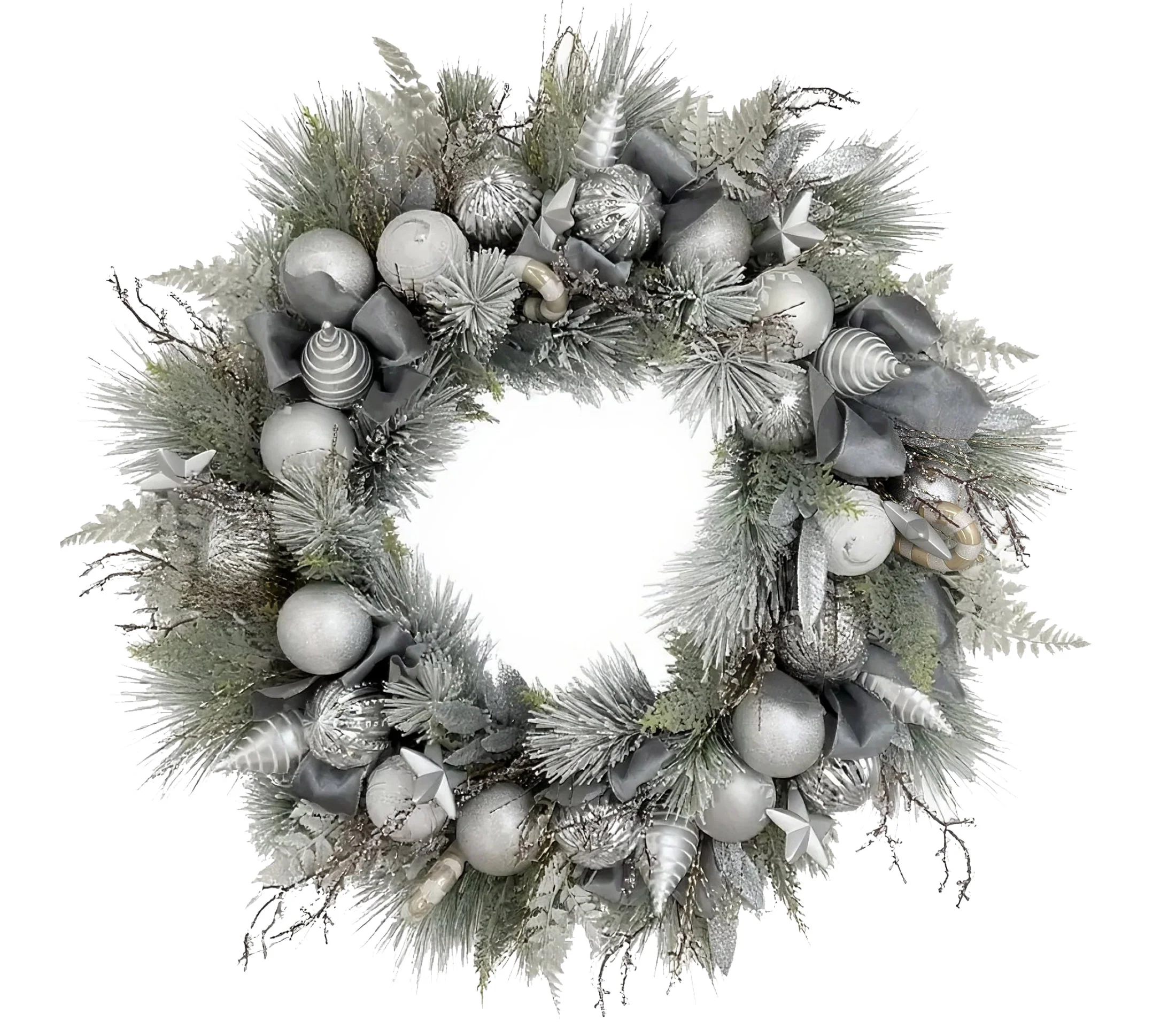 Silver Luxe Wreath, 32"