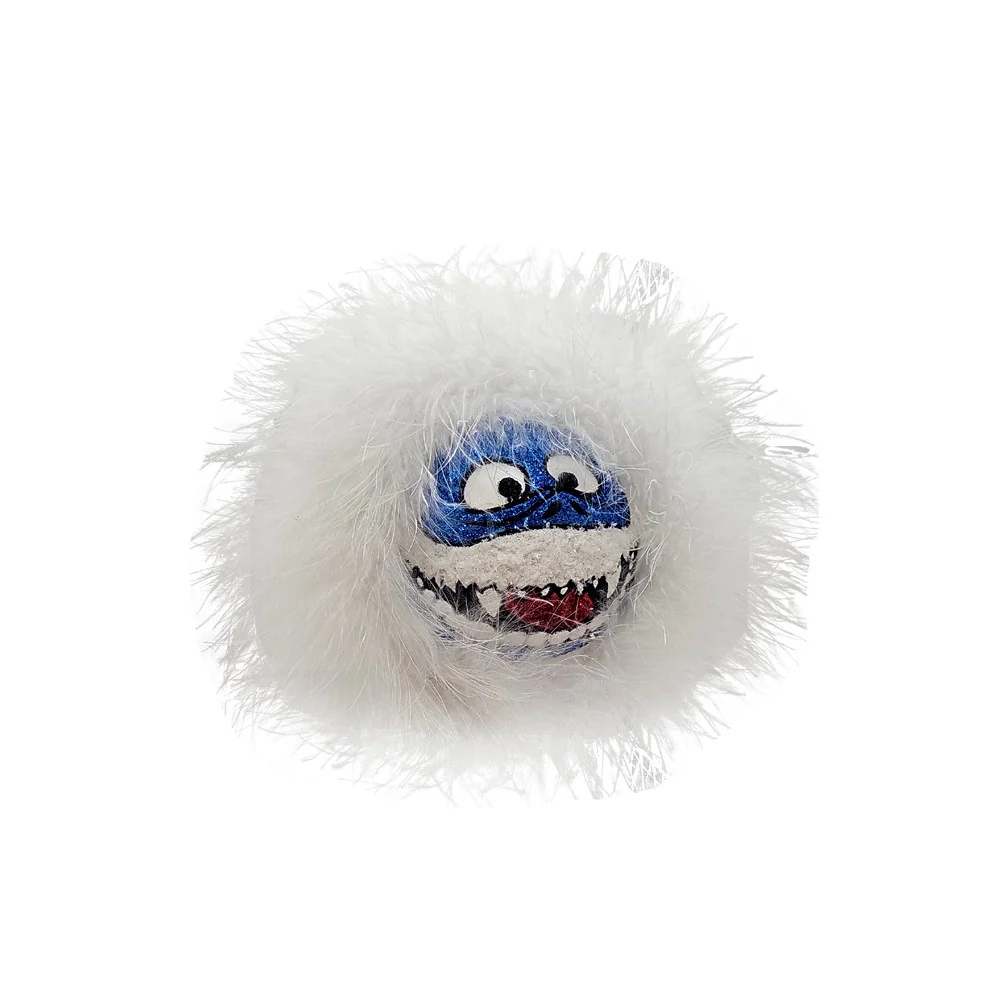 Yeti Snow Monster Glass Ball Ornament, 4"