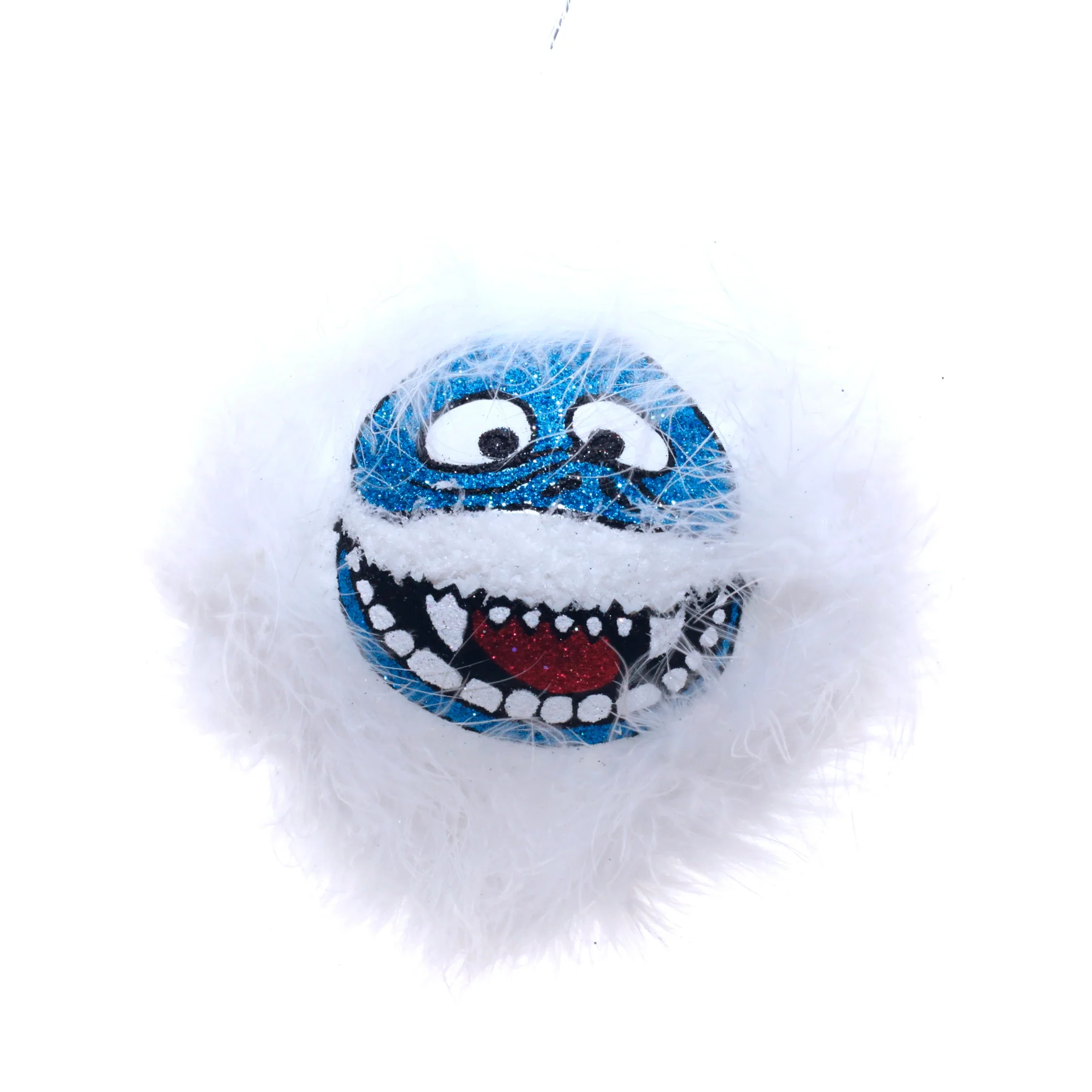 Yeti Snow Monster Glass Ball Ornament, 4" - Image 3